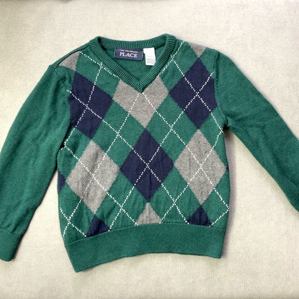 Green plaid sweater from The Children’s Place